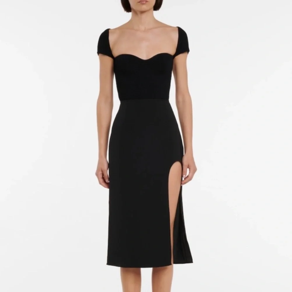 Mugler Black Wool Cut-Out skirt Size FR40